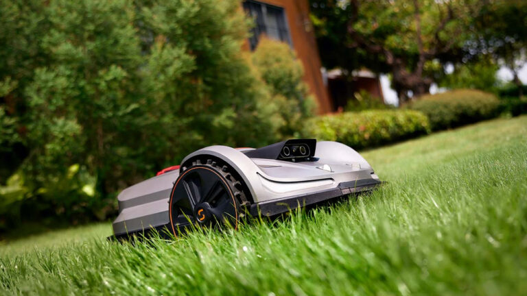 Sunseeker X7 Robot Mower Drops to $1,884 for Prime Day Same-Deal Event With 30% Off Sunseeker X7 robotic lawn mower climbing a grass slope