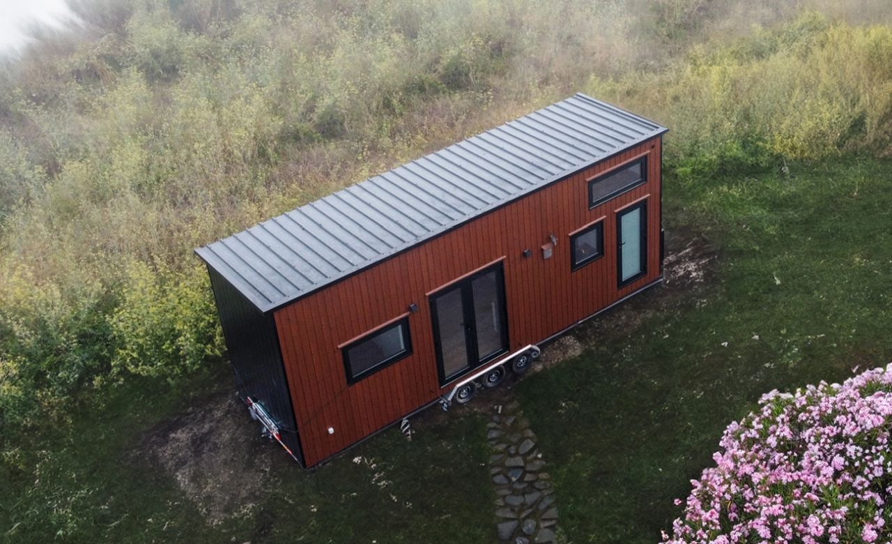 Exterior of Tavira tiny house on wheels