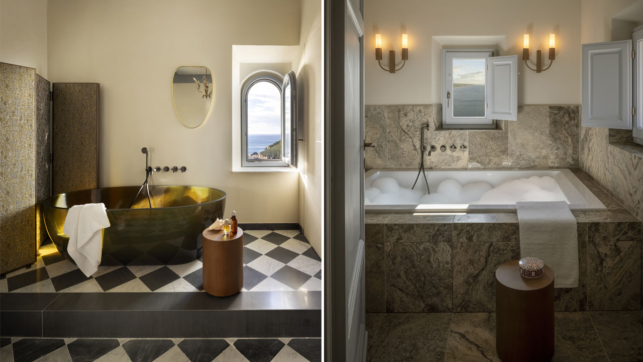 The luxurious bathtubs look like vintage décor showpieces.