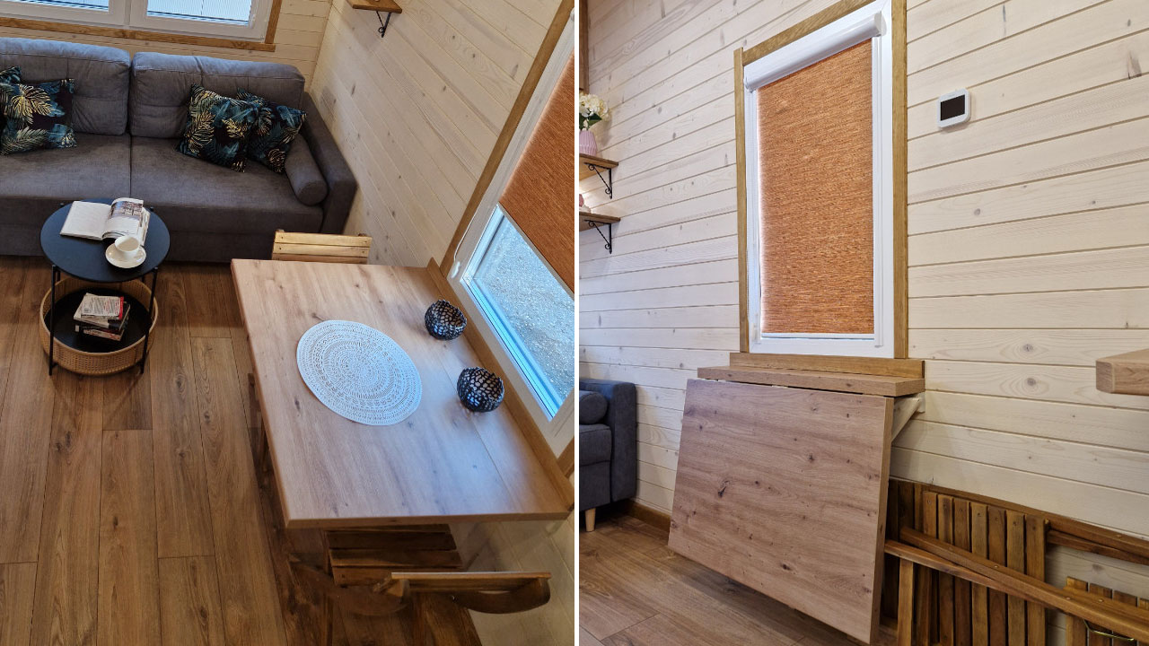 The Kathi tiny house-folding dining table