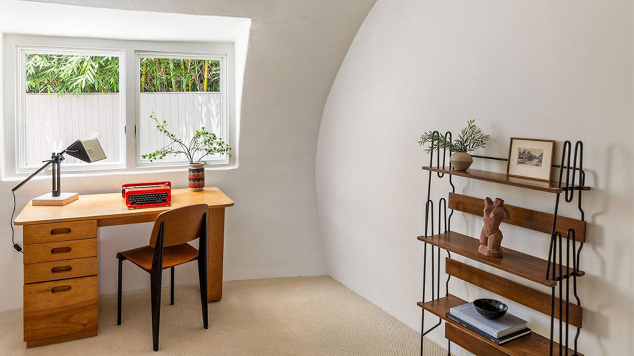 The office room in Wallace Neff Shell House