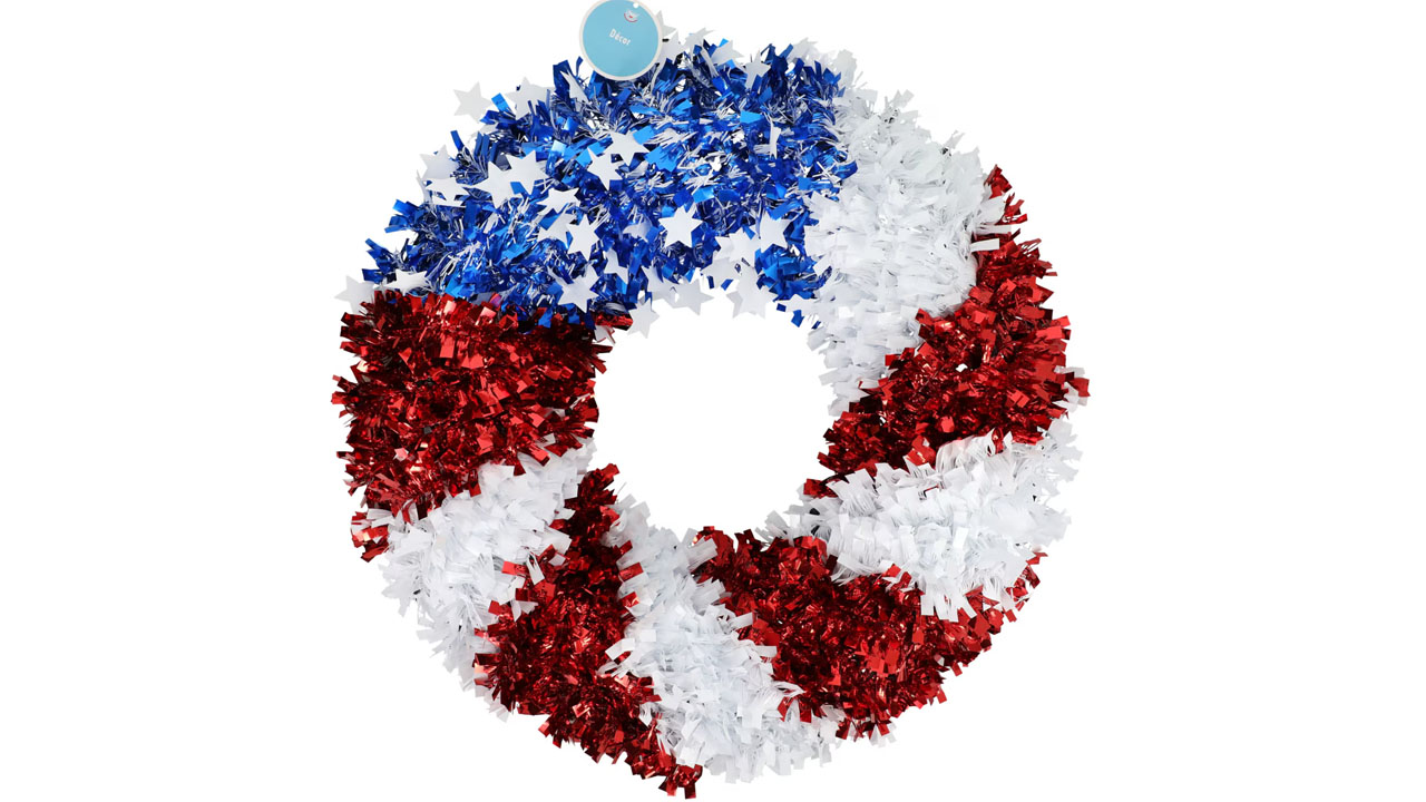 Tinsel Round American Flag Décor