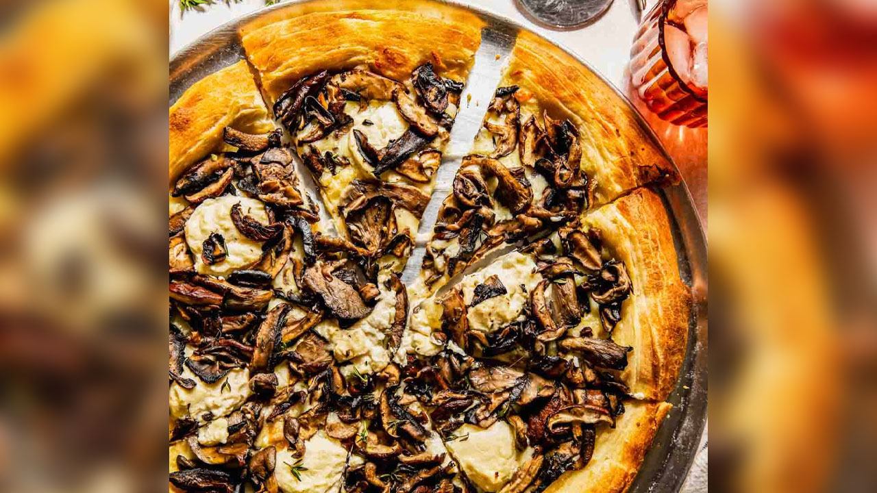 Triple Mushroom and Herb Grilled Pizza