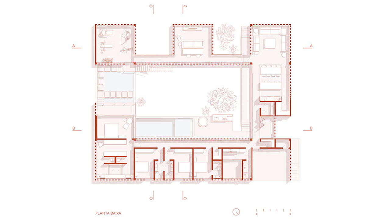 The floor plan of Tupin house