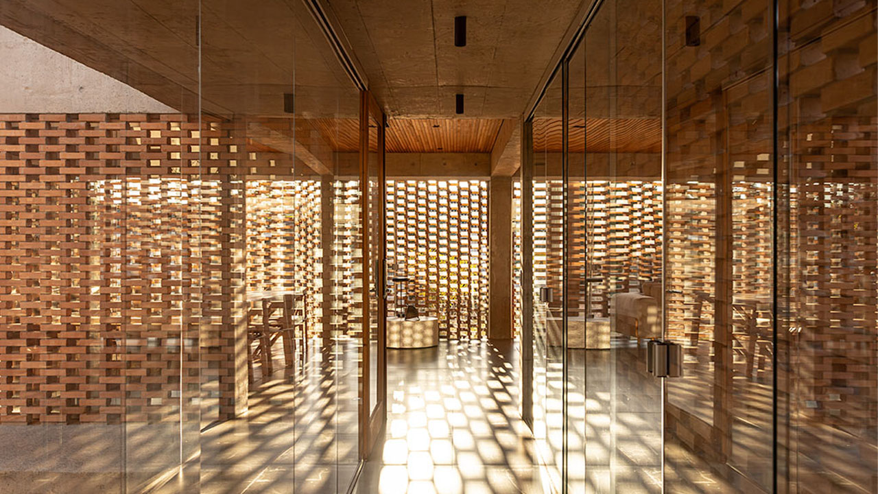 The interplay between light and shadow adorns interior