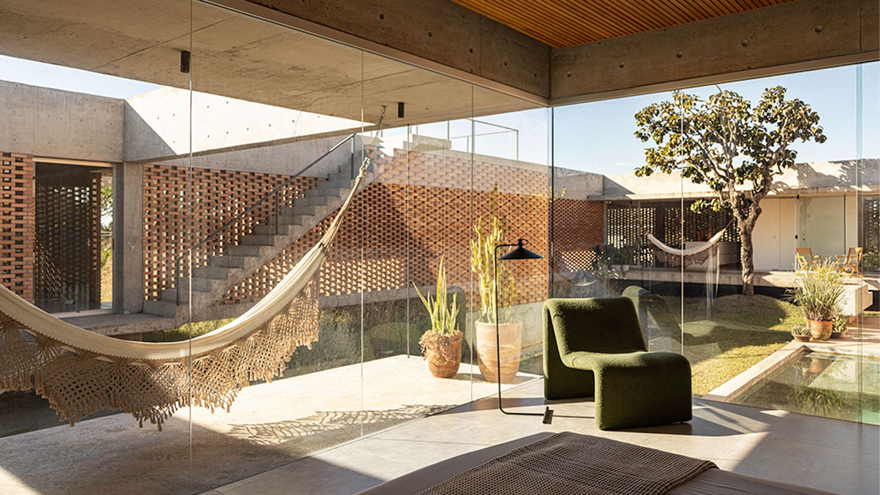 The hammock in the central courtyard