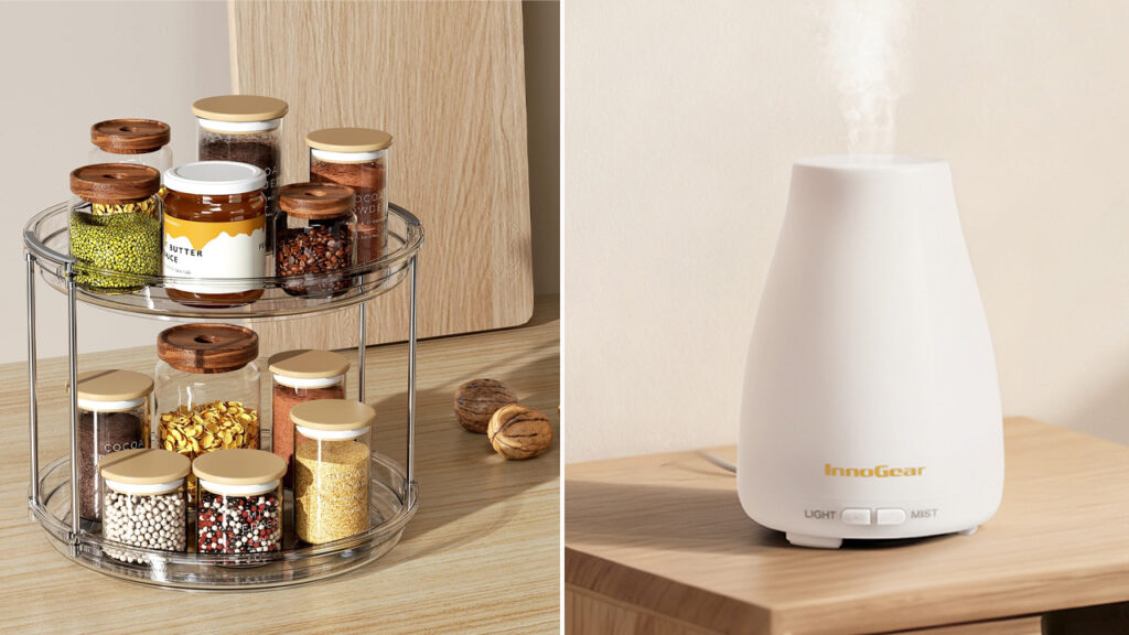 LAMU 2-Tier Turntable Organizer and InnoGear Essential Oil Diffuser