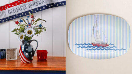 Ceramic American Spirit Pitcher and Sail Away Platter