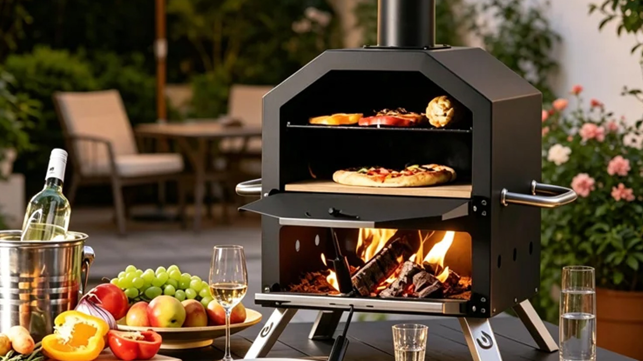 Steel Freestanding Wood-Fired Outdoor Pizza Oven