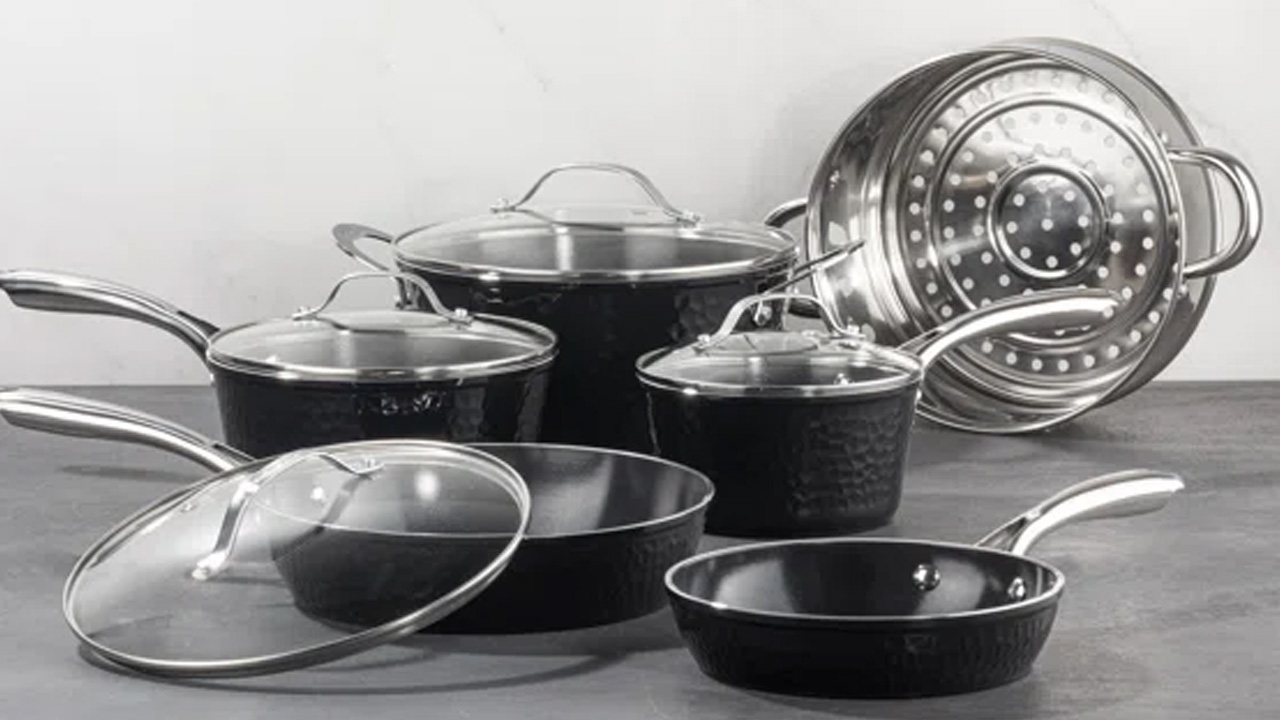 Hammered Nonstick Ceramic Cookware Set