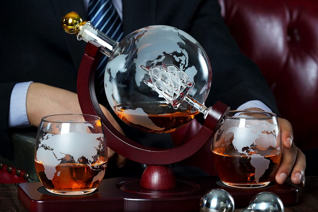 Whiskey Decanter Globe Set