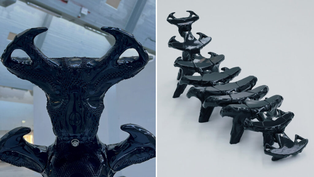 Dazing Devil Sun Lounger has Skeletal Silhouette of a Sci-Fi Creature Dazing Devil Sun Lounger