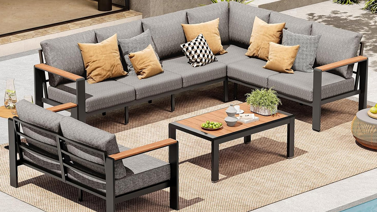 Aluminum Outdoor Patio Furniture Set 8 Seats