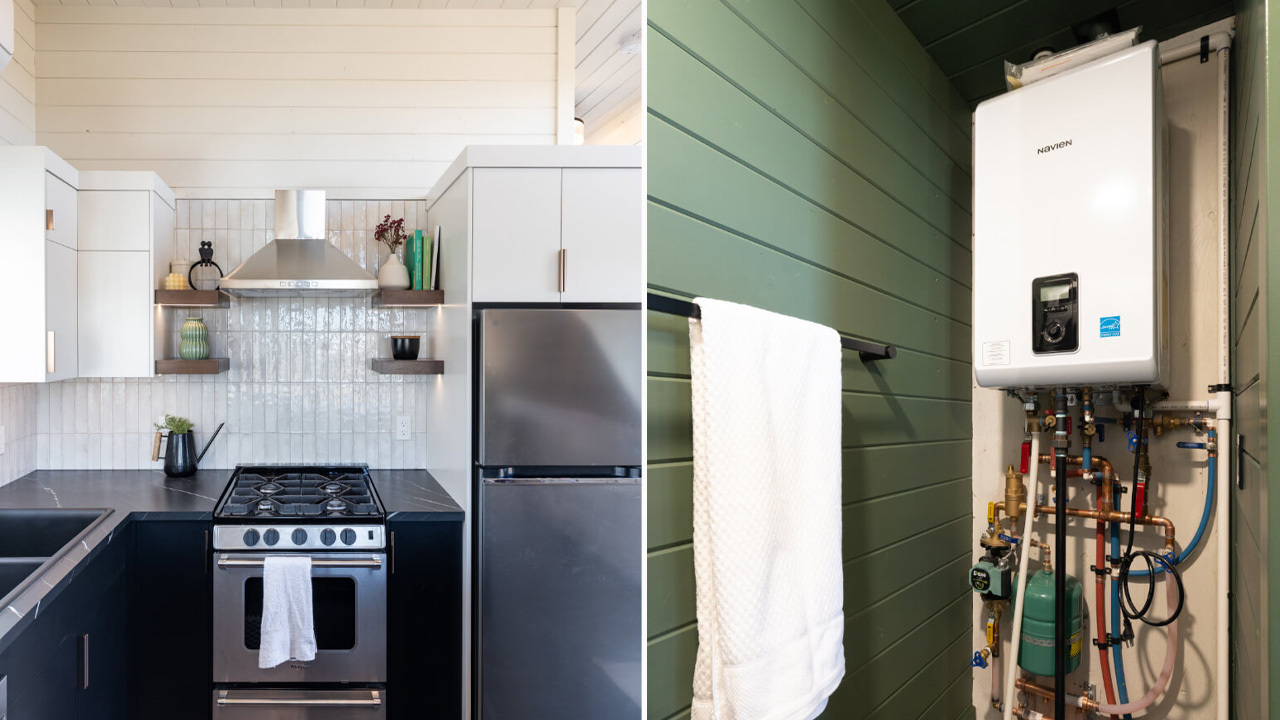 Kitchen of Sedona tiny house on wheels
