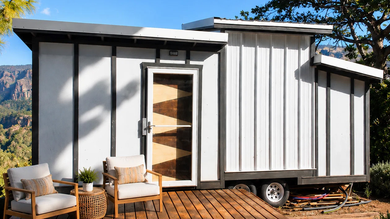 168 sq. ft. off-grid tiny house_exterior with optional deck