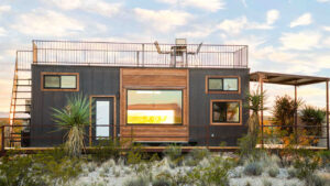 30 ft. Tiny House With Covered Porch and Rooftop Deck Offers Best Stargazing Experience in Texas 30-foot tiny house exterior