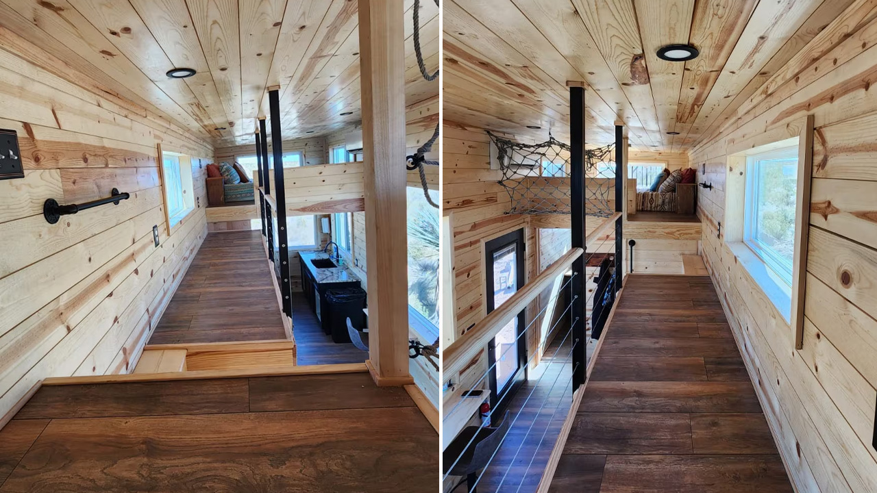 30-foot tiny house-walkway for loft bedroom