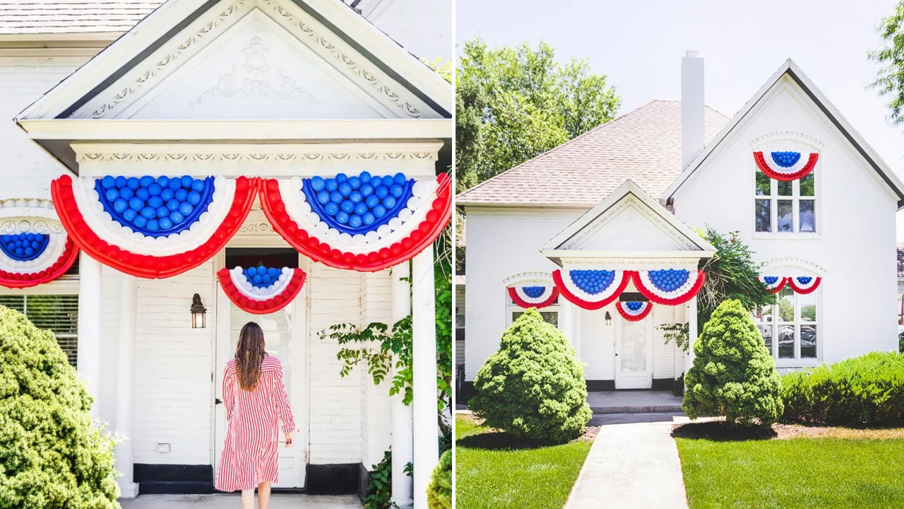 4th of July porch decorations - Balloon Bunting
