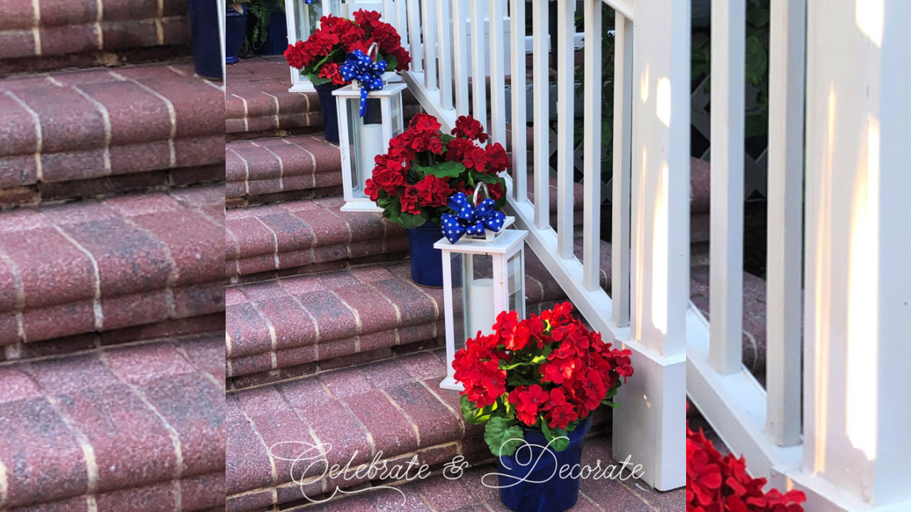 4th of July porch decorations - Dress the Staircase