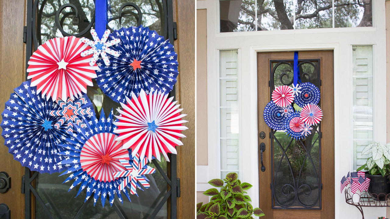 4th of July porch decorations - Fireworks Wreath