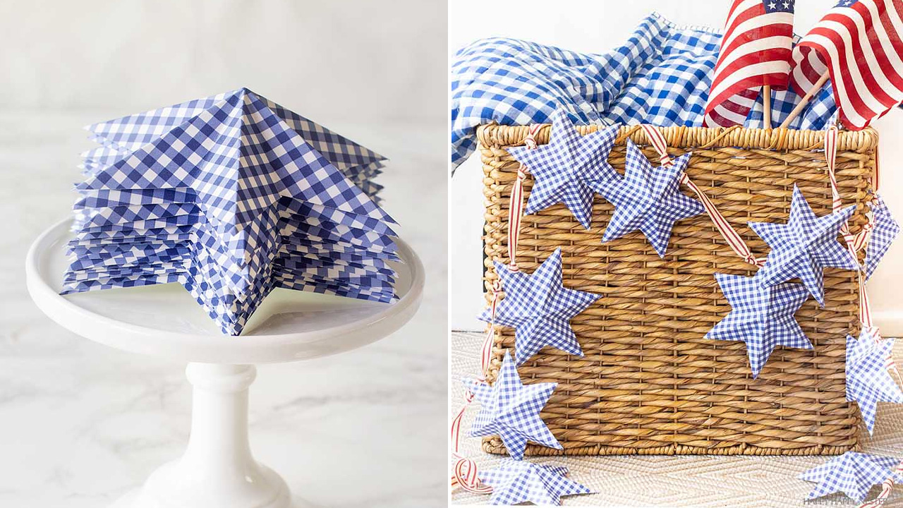 4th of July porch decorations - Star Paper Garland