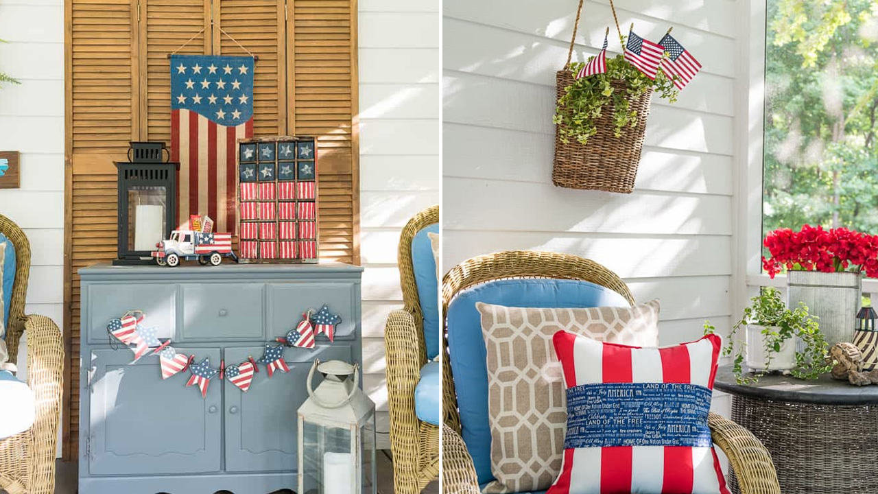 4th of July porch decorations - Stars & Stripes