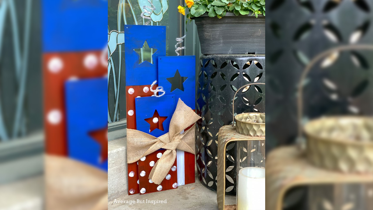 4th of July porch decorations - Wood Plank Firecrackers