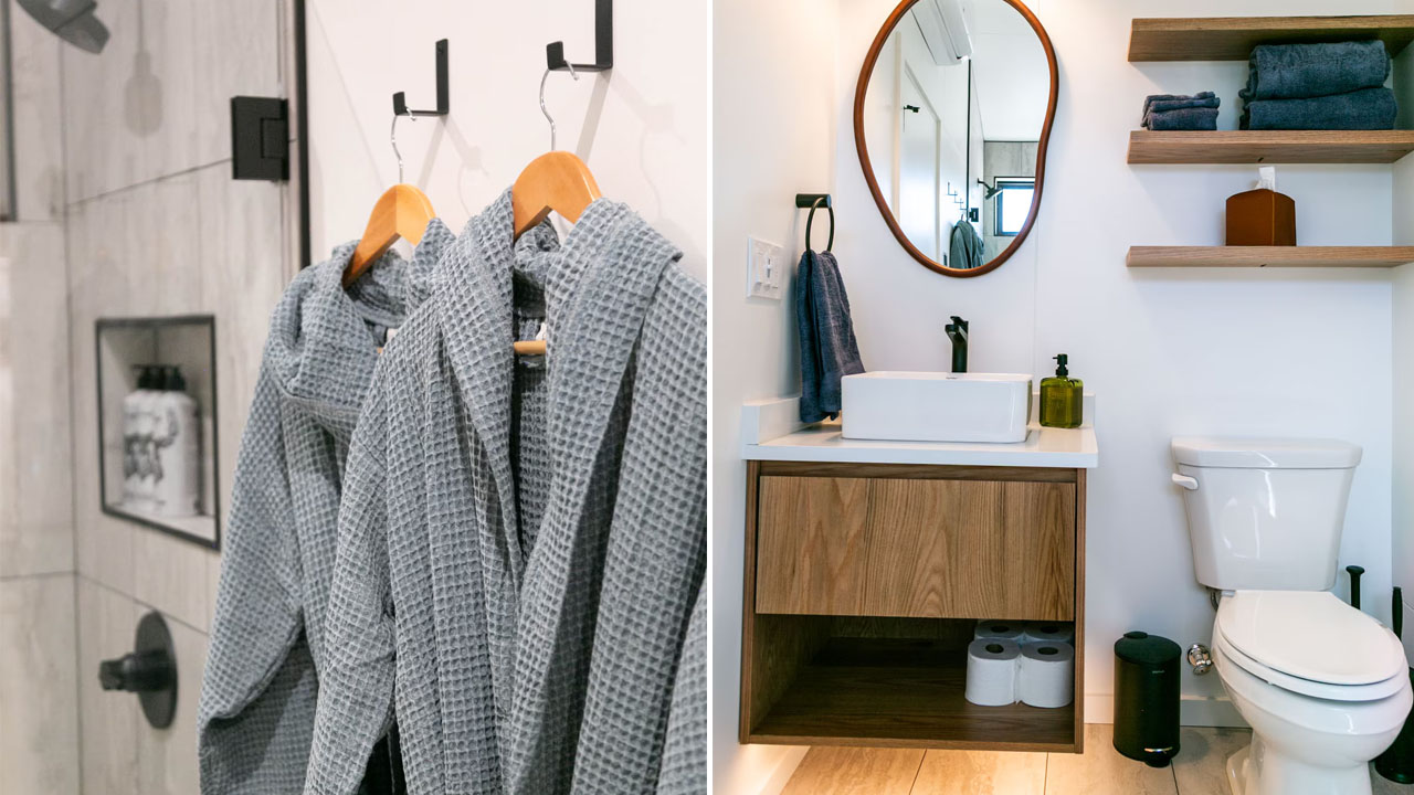 A-frame Studio tiny house-bathroom ameities