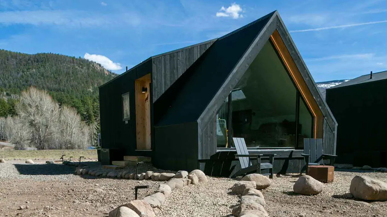 A-frame Studio tiny house-stunning A-frame facade