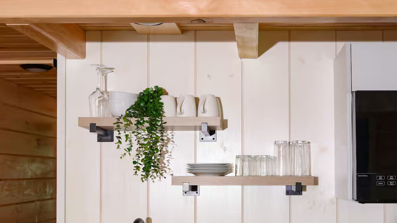 Aspen Tiny House- floating shelves