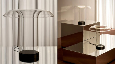 Fountain-Like Aurea Glass Lamp Explores Interplay of Light and Matter Aurea Lamp