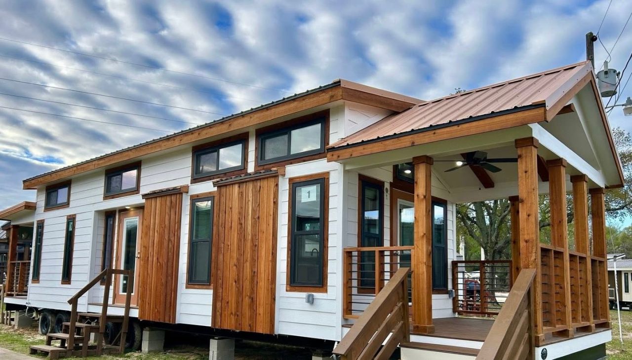 Austin Tiny House Packs Fireplace, Island Kitchen and High-End Luxury Within Its Two Porches