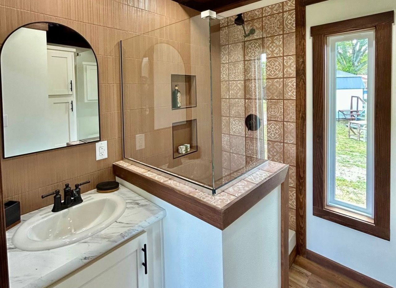 Bathroom of Austin tiny house on wheels