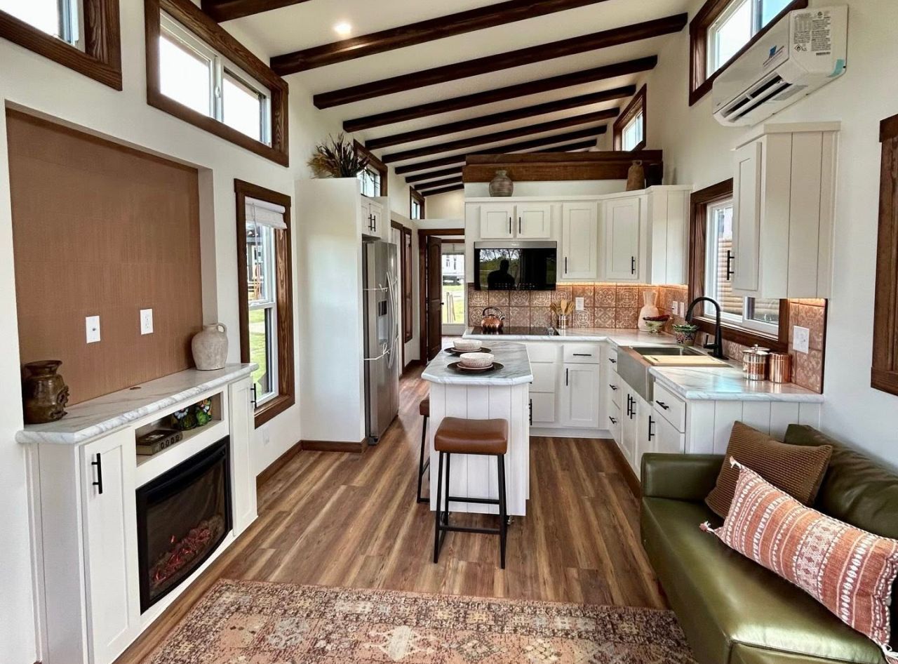 Interior of Austin tiny house on wheels