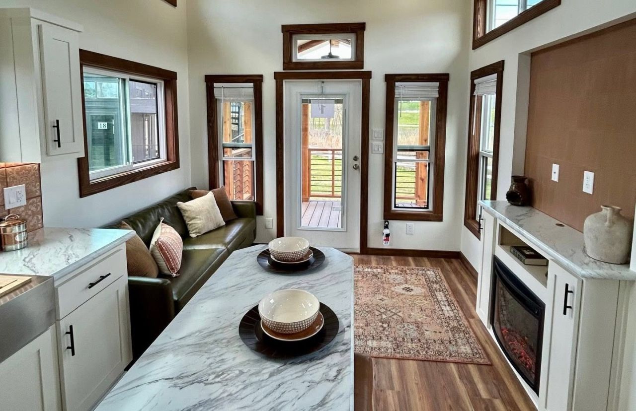 Interior of Austin tiny house on wheels