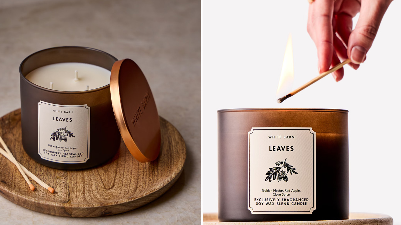 Leaves Three-Wick Candle