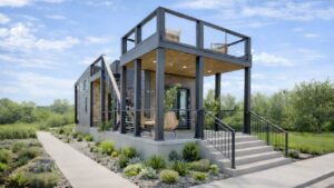 Bungalow Tiny House Features Two Porches and Rooftop Terrace, Pairs Luxe Interior With Exquisite Exterior Bungalow tiny house in USA