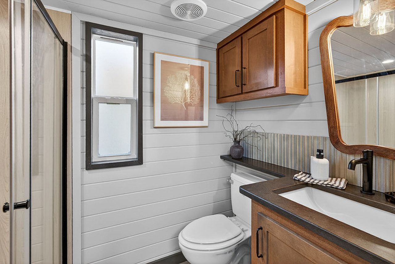 Toilet of Bungalow tiny house Park Model