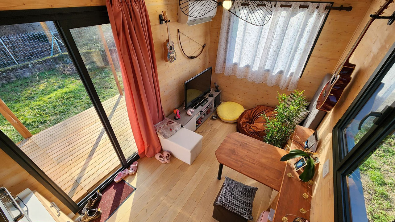 Camille tiny house-living room