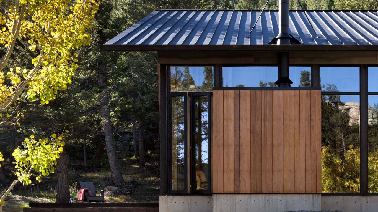 Camp Meeker-striking metal roof and wood-cladding