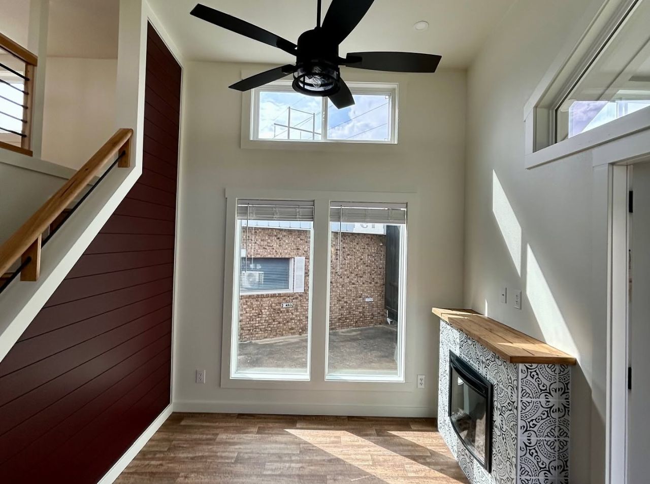 Windows and glass doors of Cardinal tiny home on wheels