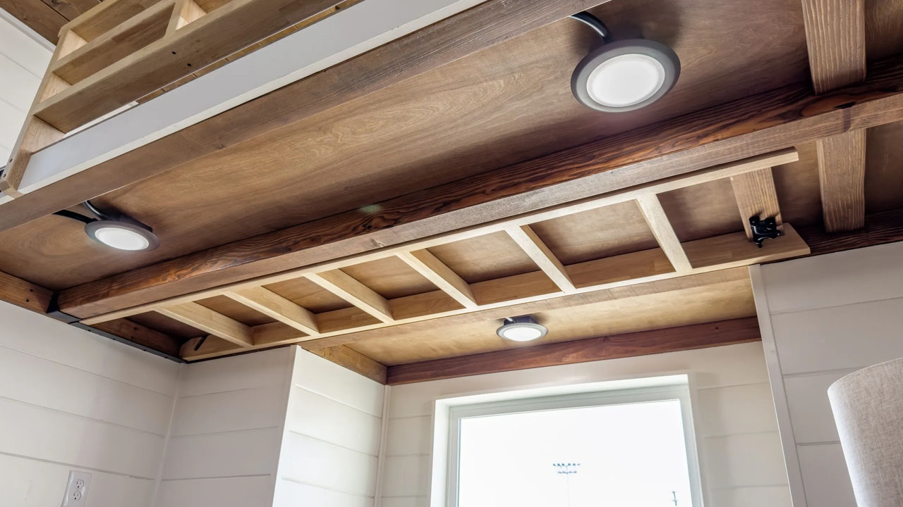 Cedar Ridge XL Tiny House hidden ladder