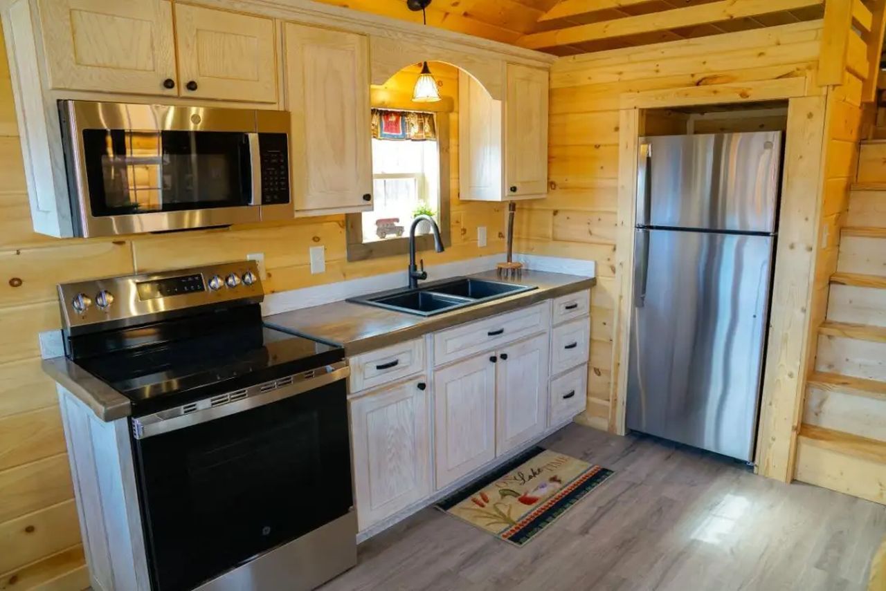 Country Cabin tiny house kitchen