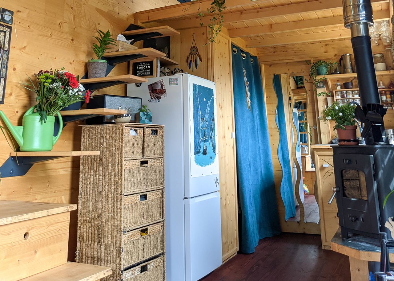 Interior of Virginie and Mathieu Curved-Roof Tiny House