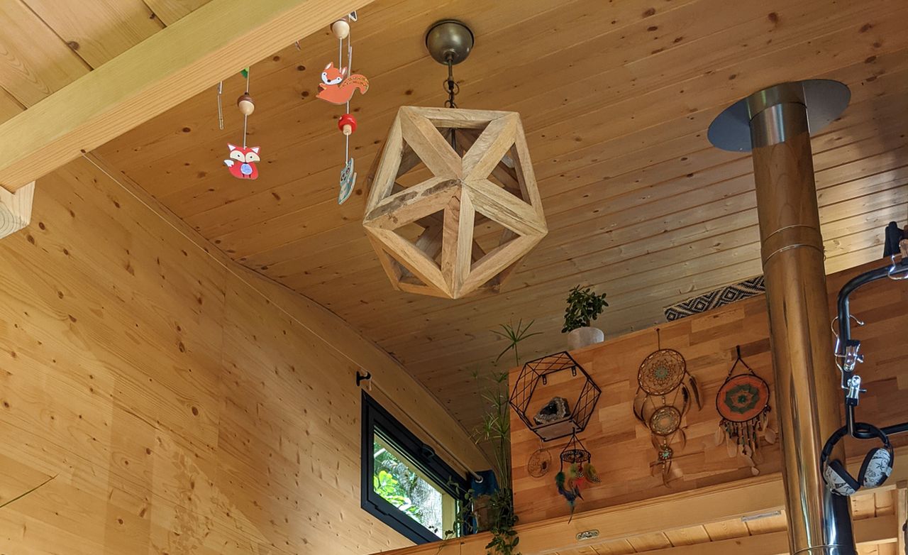 Ceiling of Virginie and Mathieu Curved-Roof Tiny House