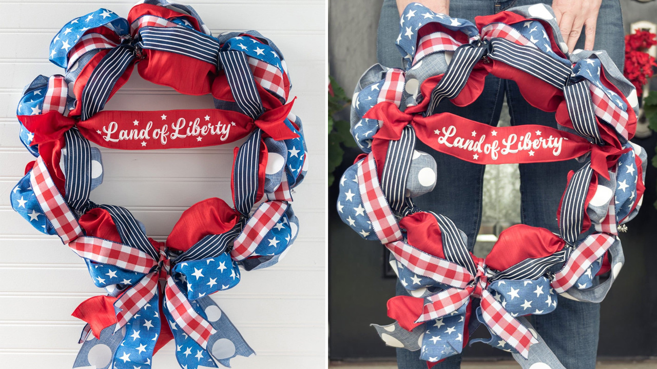 DIY 4th of July Wreaths - Ribbon Wreath