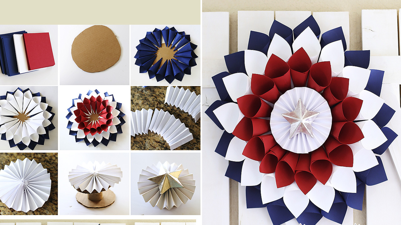 DIY 4th of July Wreaths - Scrapbook Paper Wreath