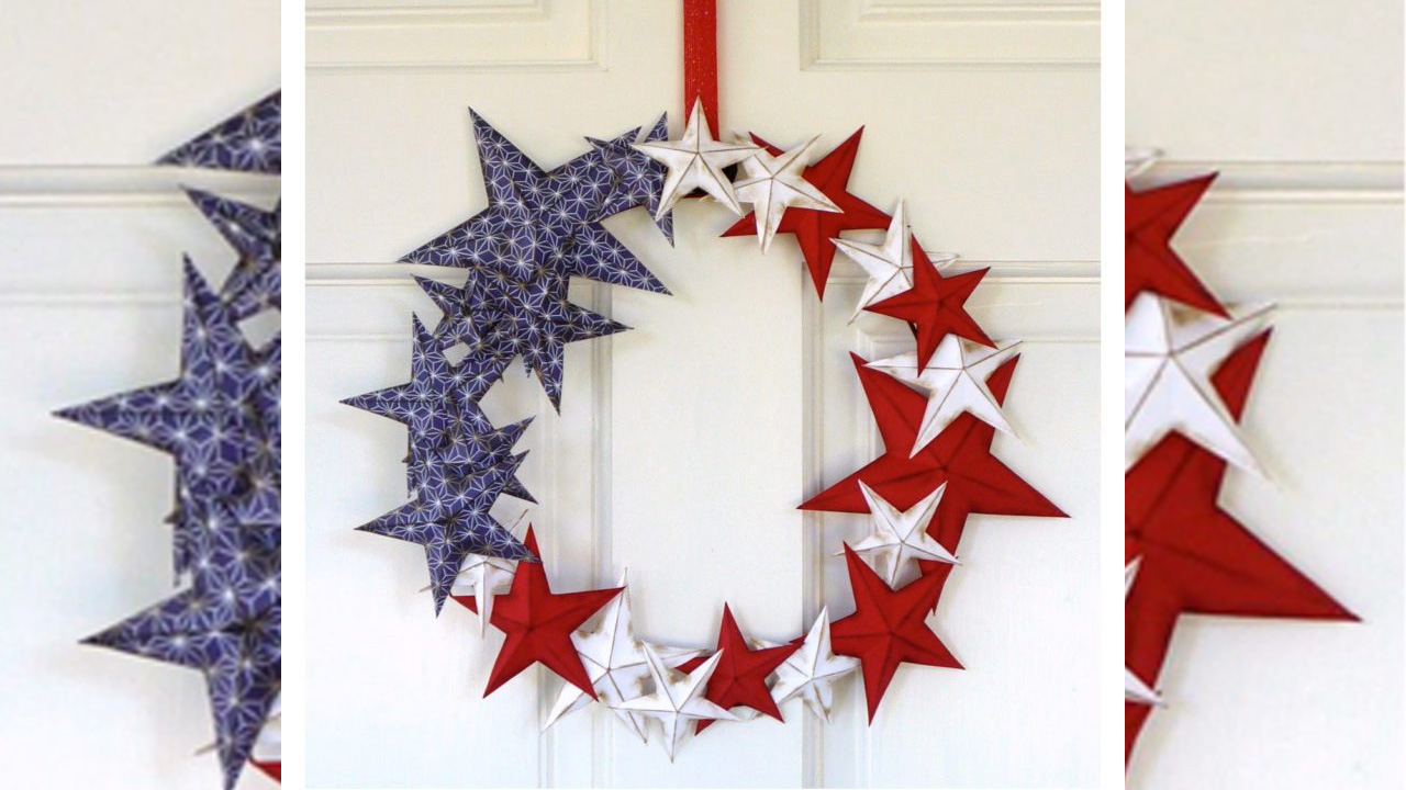 DIY 4th of July Wreaths - Starry Paper Wreath