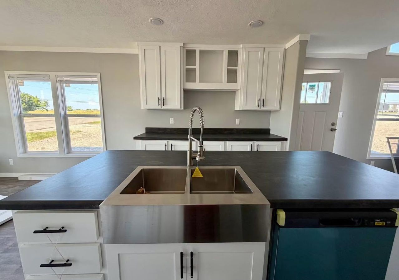 Fiesta tiny house kitchen island