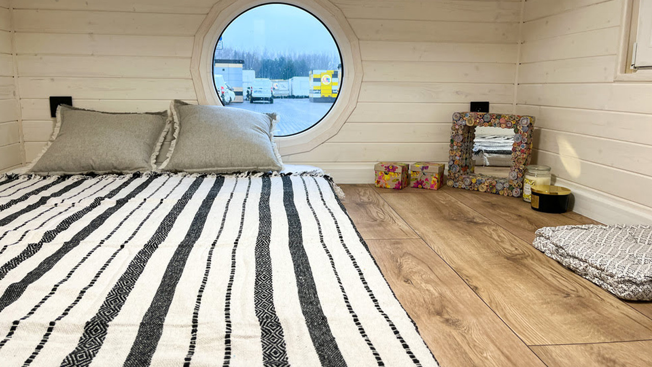 French Kiss Tiny House_Kids Bedroom Below the Lounge Area